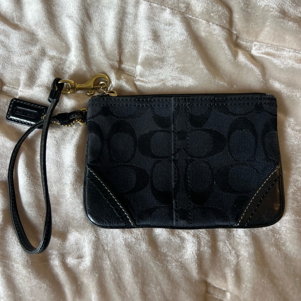Coach Black Signature Wristlet